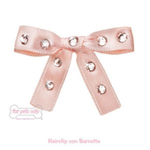For Pets Only-sparkling Bow Hair-clip Baby Pink
