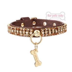 For Pets Only Mini Diamond Collar Chocolate