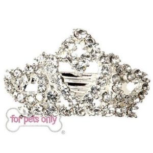 For Pets Only Tiara Hair Clip Clear Crystals