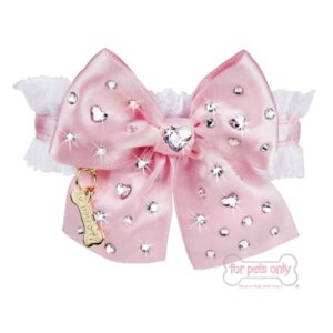 For Pets Only-Diamond Hearts Collar White