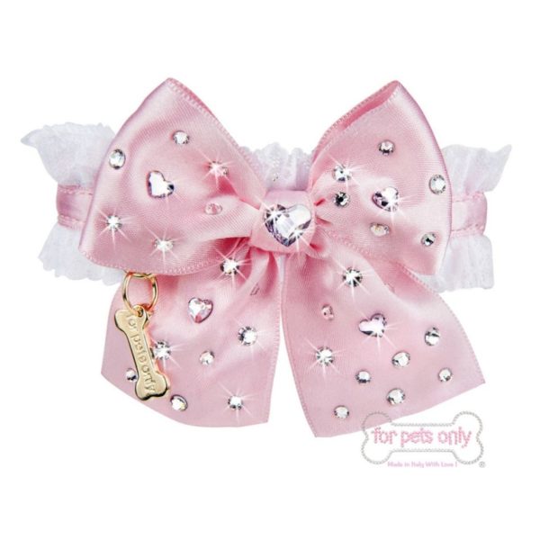 For Pets Only-Diamond Hearts Collar White