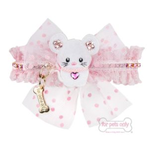 For Pets Only-Pink Mouse Love Collar