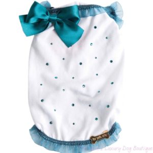For Pets Only-Diamond Top White-teal T-shirt Limited Edition