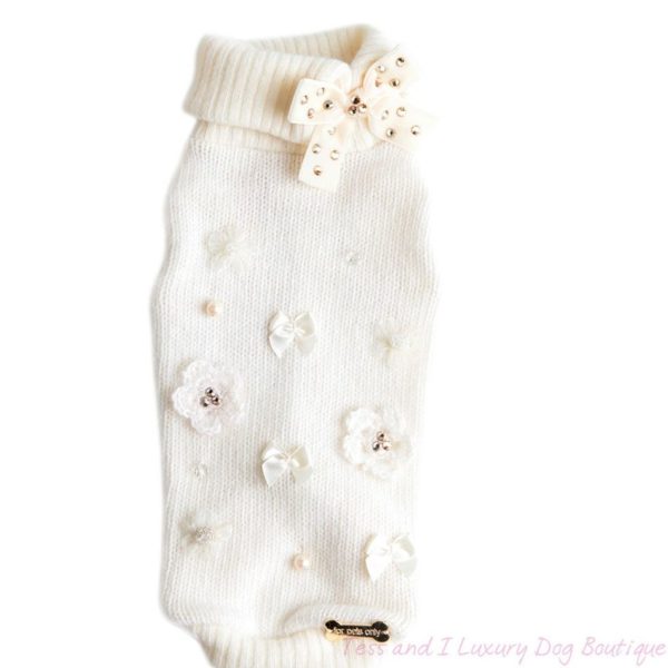 For Pets Only-White Promise Sweater Exclusive Collection