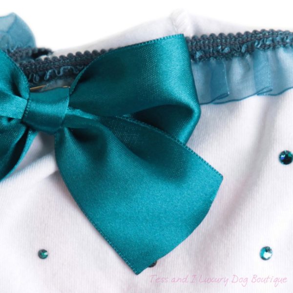 For Pets Only-Diamond Top White-teal T-shirt Limited Edition - Image 3