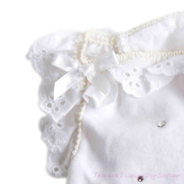 For Pets Only-Lace Top Mouse White T-shirt Limited Edition - Image 3