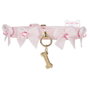 FOR PETS ONLY-LOVE MINI RIBBON COLLAR PINK