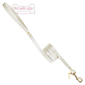 FOR PETS ONLY -PLAIN LEASH WHITE-GOLD