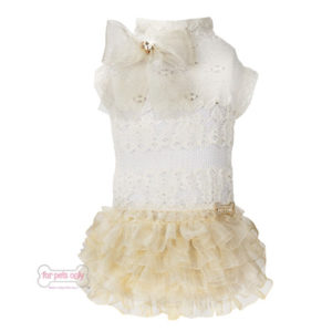 FOR PETS ONLY- MY SECRET WHITE LACE DRESS