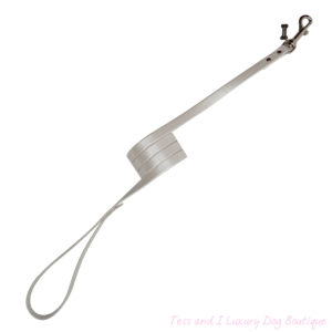 FOR PETS ONLY-PLAIN LEASH CREAM-SILVER
