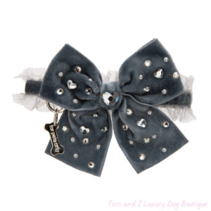 FOR PETS ONLY-DIAMOND HEARTS COLLAR GREY-LIMITED EDITON