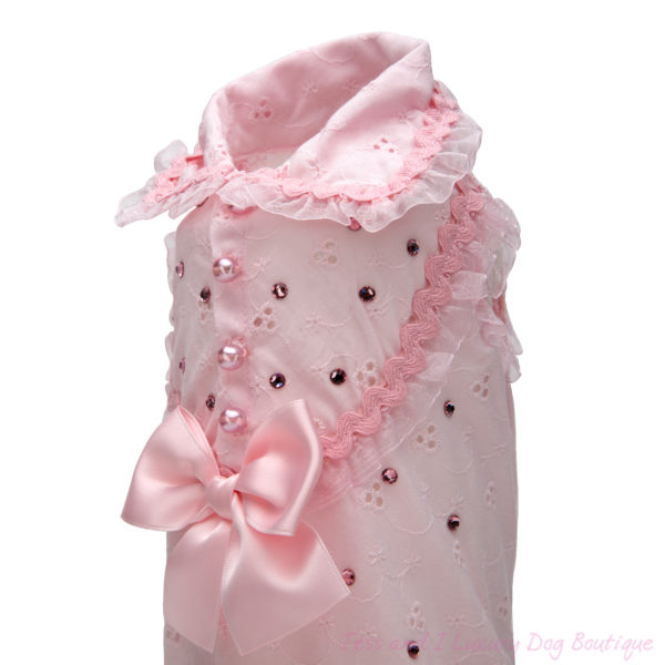 FOR PETS ONLY-PINK BRODERIE ANGLAISE DRESS-LIMITED EDITION - Image 2
