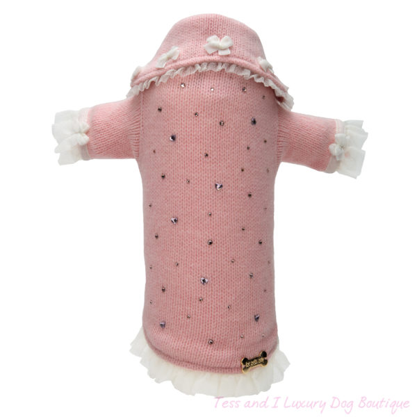 FOR PETS ONLY-MY SWEET VELVET BOWS SWEATER PINK-LIMITED EDITION