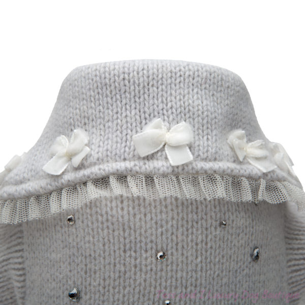 FOR PETS ONLY-MY SWEET VELVET BOWS SWEATER PEARL GREY-LIMITED EDITION - Image 4