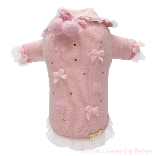 FOR PETS ONLY-SPARKLING POM POM PINK SWEATER-LIMITED EDITION