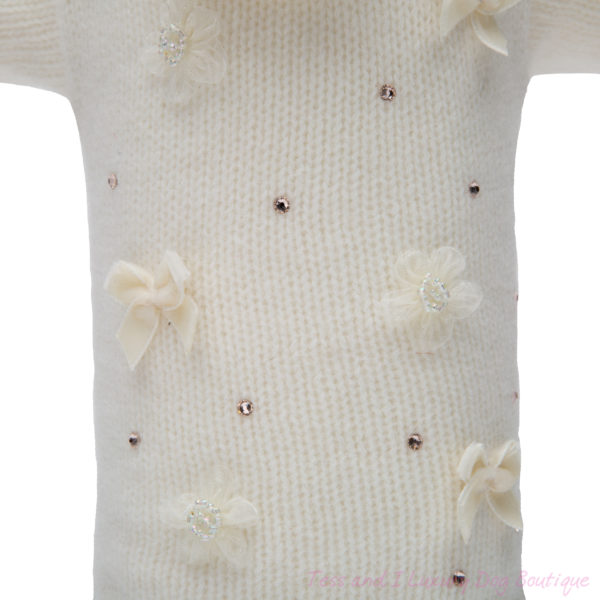 FOR PETS ONLY-SPARKLING POM POM CREAM SWEATER-LIMITED EDITION - Image 3