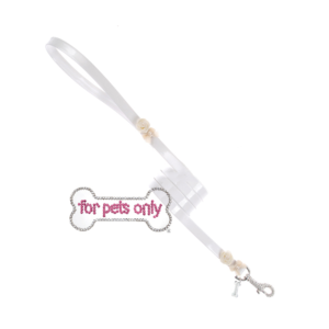 FOR PETS ONLY-SUPER CHIC LEASH WHITE-COUTURE