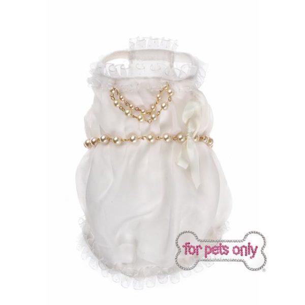 FOR PETS ONLY-BABY DOLL WHITE ORGANZA DRESS-COUTURE - Image 2