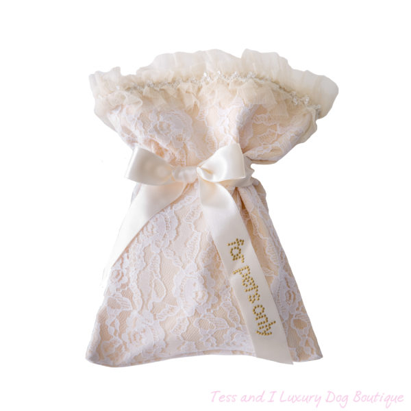 FOR PETS ONLY- NATURAL BEAUTY RIBBON PINK AND BEIGE COLLAR-COUTURE COLLECTION - Image 3