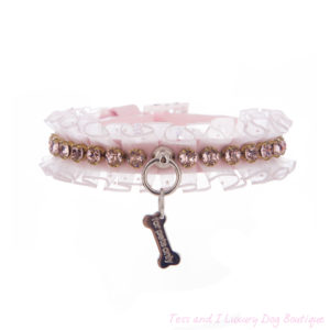 FOR PETS ONLY-DOLL COLLAR PINK-COUTURE