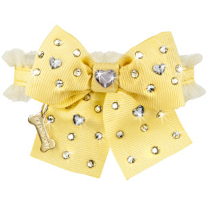 FOR PETS ONLY-DIAMOND HEARTS YELLOW COLLAR