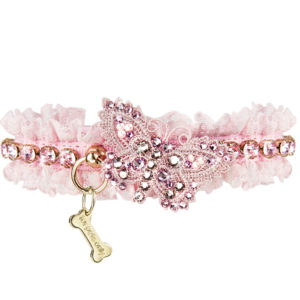 FOR PETS ONLY-BUTTERFLY GLAM PINK COLLAR