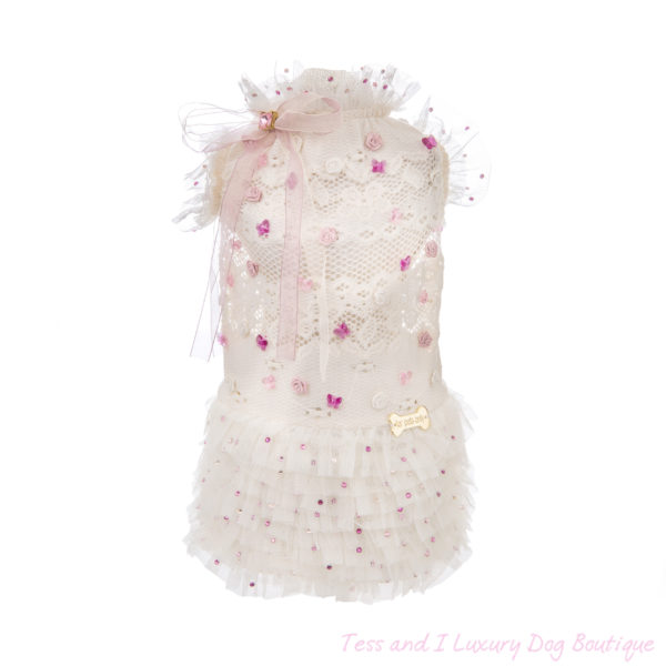 FOR PETS ONLY-ROSES AND BUTTERFLIES DRESS-COUTURE COLLECTION