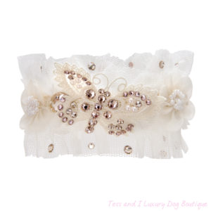 FOR PETS ONLY-TULLE NECKLACE BUTTERFLY WHITE-COUTURE COLLECTION