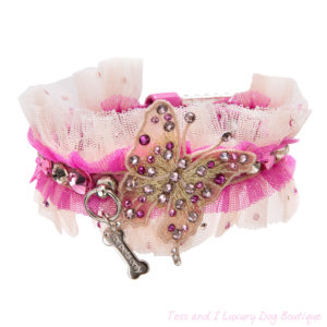 FOR PETS ONLY- NATURAL BEAUTY BUTTERFLY FUCHSIA COLLAR-COUTURE COLLECTION