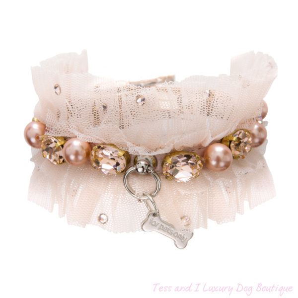 FOR PETS ONLY- NATURAL BEAUTY NUDE JEWEL COLLAR-COUTURE COLLECTION