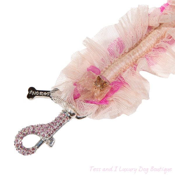FOR PETS ONLY- LINGERIE BUTTERFLY FUCHSIA BEIGE LEASH-COUTURE COLLECTION - Image 3