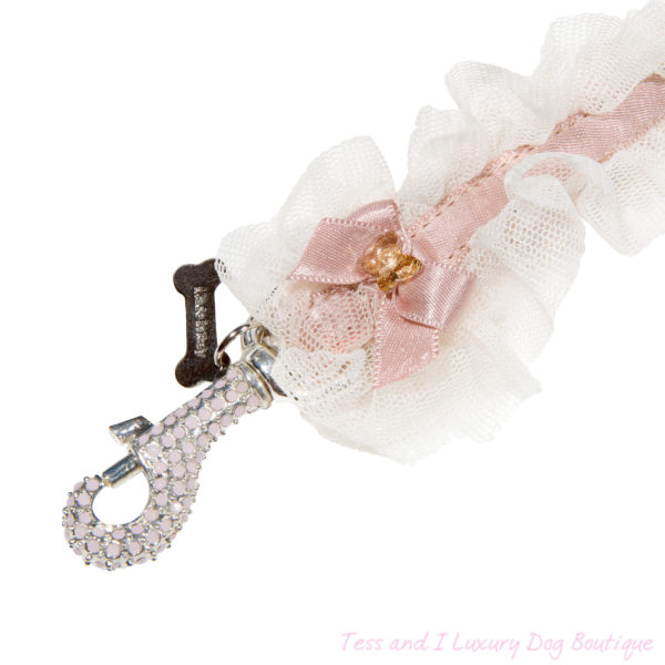 FOR PETS ONLY-LINGERIE BOW ANTIQUE PINK LEASH-COUTURE COLLECTION - Image 2