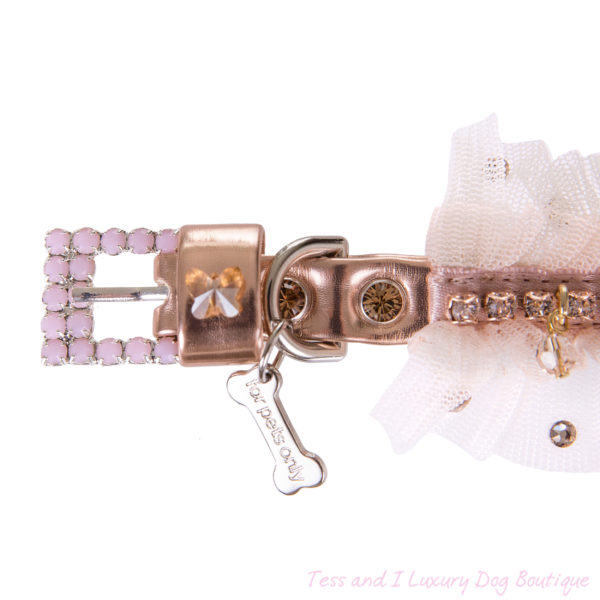 FOR PETS ONLY-NATURAL BEAUTY RIBBON ROSE GOLD COLLAR-COUTURE COLLECTION - Image 2