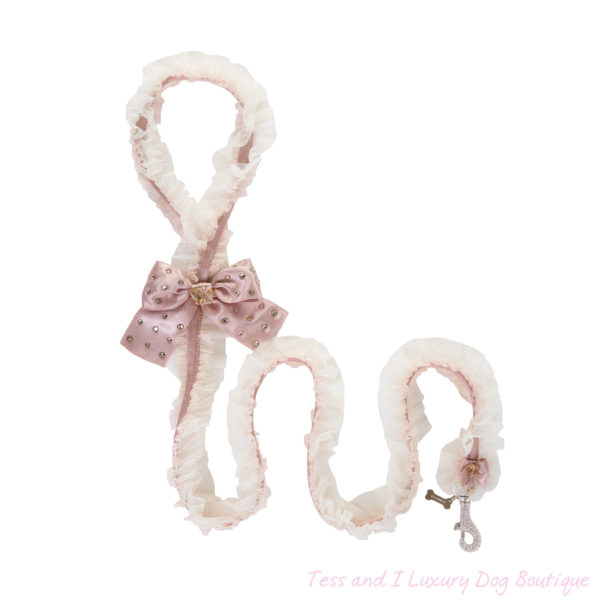 FOR PETS ONLY-LINGERIE BOW ANTIQUE PINK LEASH-COUTURE COLLECTION - Image 3