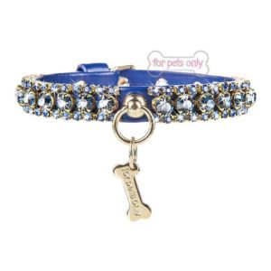 FOR PETS ONLY-ANGEL'S DIAMOND COLLAR BLUE