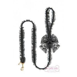 FOR PETS ONLY-LINGERIE LEASH BLACK-LIMITED EDITION