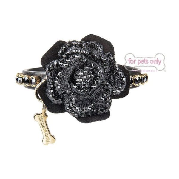 FOR PETS ONLY-ROSE NOIR COLLAR-BLACK