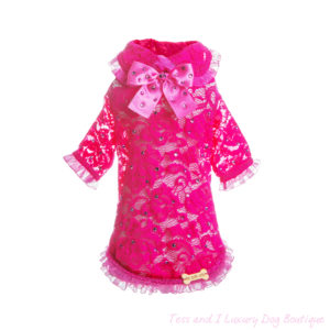 FOR PETS ONLY-MY SPARKLING FUCHSIA LACE TOP-LIMITED EDITION