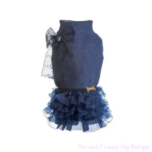 FOR PETS ONLY-CHARMANT BLUE WOOL DRESS-LIMITED EDITION
