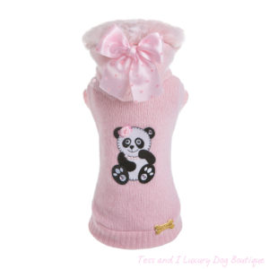 FOR PETS ONLY-CHIC PANDA PINK WOOL SWEATER-LIMITED EDITION