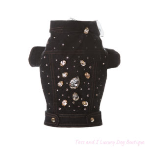 FOR PETS ONLY-VOGUE JEAN JACKET ALL SWAROVSKI-LIMITED EDITION