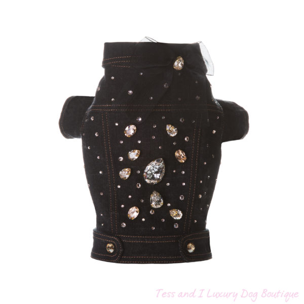 FOR PETS ONLY-VOGUE JEAN JACKET ALL SWAROVSKI-LIMITED EDITION
