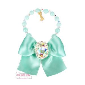 FOR PETS ONLY- DIAMOND COCKTAIL PARTY NECKLACE-AQUA
