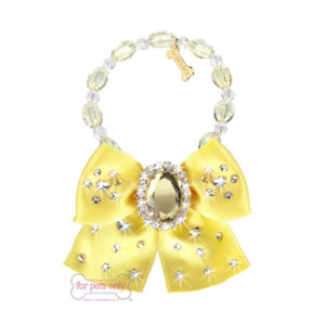FOR PETS ONLY-DIAMOND COCKTAIL PARTY YELLOW NECKLACE