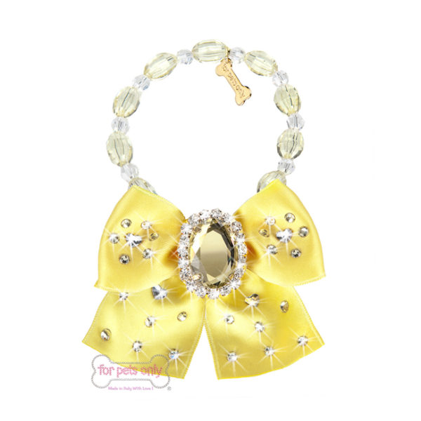 FOR PETS ONLY-DIAMOND COCKTAIL PARTY YELLOW NECKLACE