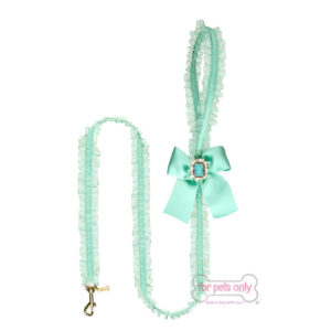 FOR PETS ONLY-COCKTAIL PARTY LINGERIE LEASH-AQUA