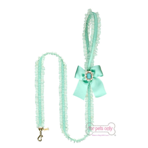 FOR PETS ONLY-COCKTAIL PARTY LINGERIE LEASH-AQUA