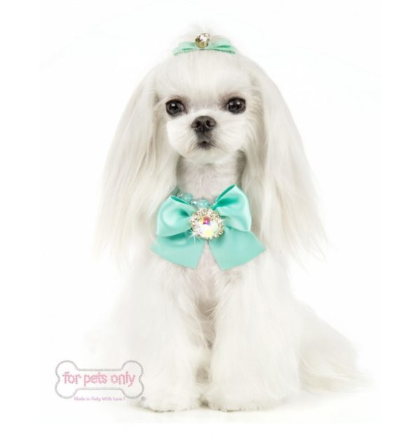FOR PETS ONLY- DIAMOND COCKTAIL PARTY NECKLACE-AQUA - Image 2