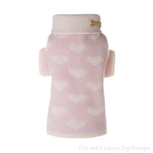 FOR PETS ONLY-PINK HEART REVERSIBLE CASHMERE PULL-LIMITED EDITION