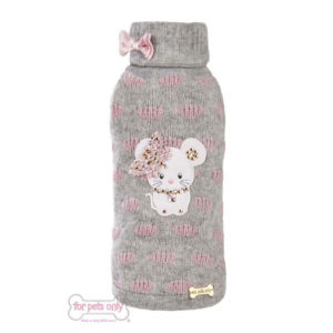 FOR PETS ONLY-Topomio butterfly grey and pink pull